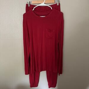 KYTE BABY Men's Pajama Jogger Set in Cardinal Size Medium Crewneck housewear